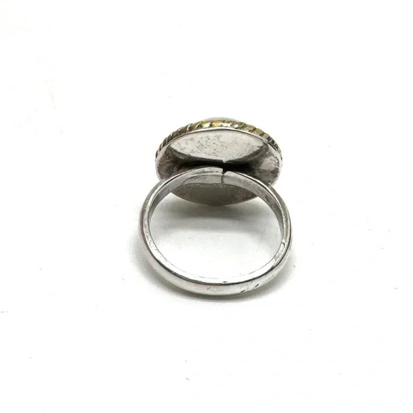 Vintage Taxco ATON Sterling Silver Two-Tone Dome Ring with Rope Edge Size 6 1/2 - Picture 8 of 16